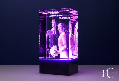 Светильник 3D гравировка внутри стекла по фотографии