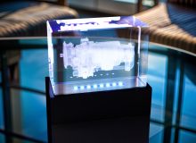 3D двигатель в стекле с подсветкой