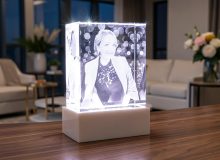 Индивидуальный портрет в стекле с 3D лазерной гравировкой