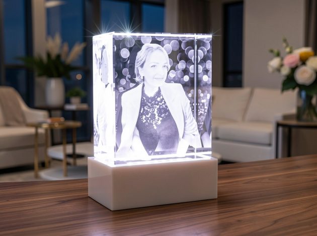 Индивидуальный портрет в стекле с 3D лазерной гравировкой