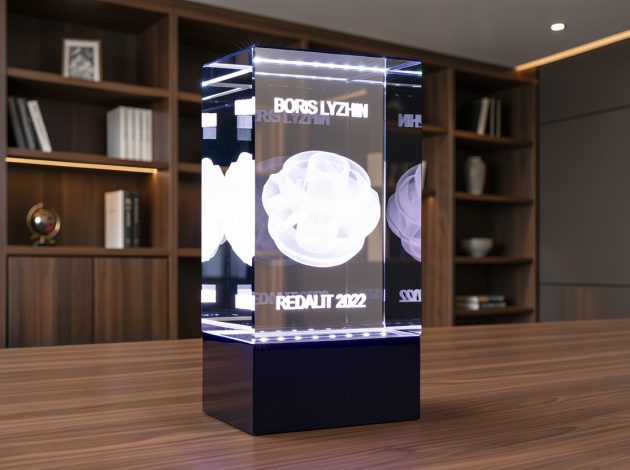 3D модель производственной детали в стекле