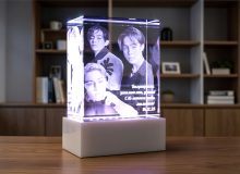 Светильник с фотографией музыкальной группы в стекле