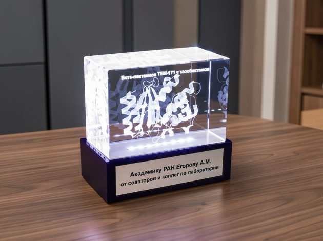 Подарок академику с 3D моделью молекулы