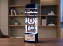 Юбилейная награда 35 лет компании с 3D гравировкой