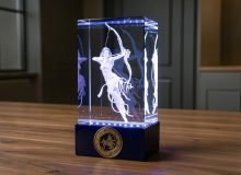 3D-светильник из стекла со знаком зодиака Стрелец и подсветкой