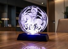 Светильник из стекла «Шайба» с барельефом рыцаря на коне по мотивам монеты